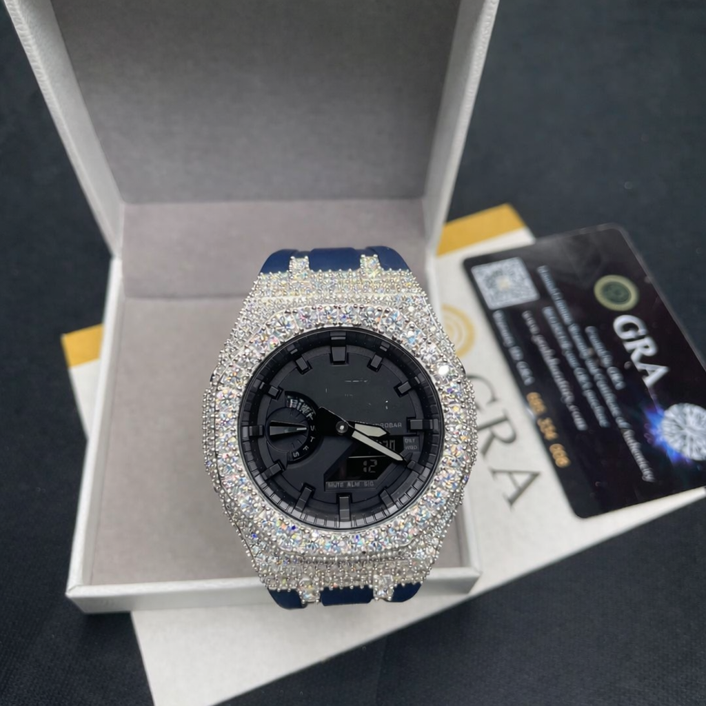 New Styles 925 Sterling Silver Iced Out VVS Moissanite
Diamond GA2100 Hip Hop Watch Case Bezel Band Buckle With GRA Certificated