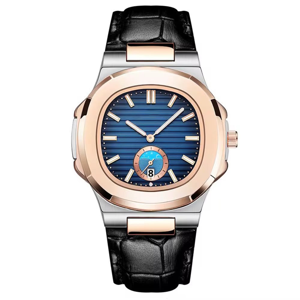 Luxury Business Men's Quartz Watch Stainless Steel Case Leather Stainless Steel Band Rose Gold Water Resistant
3BAR Analog Dial