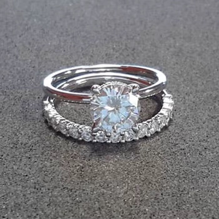Natural Diamond Jewelry Diamond Engagement Ring with 18k Gold Diamond Rings