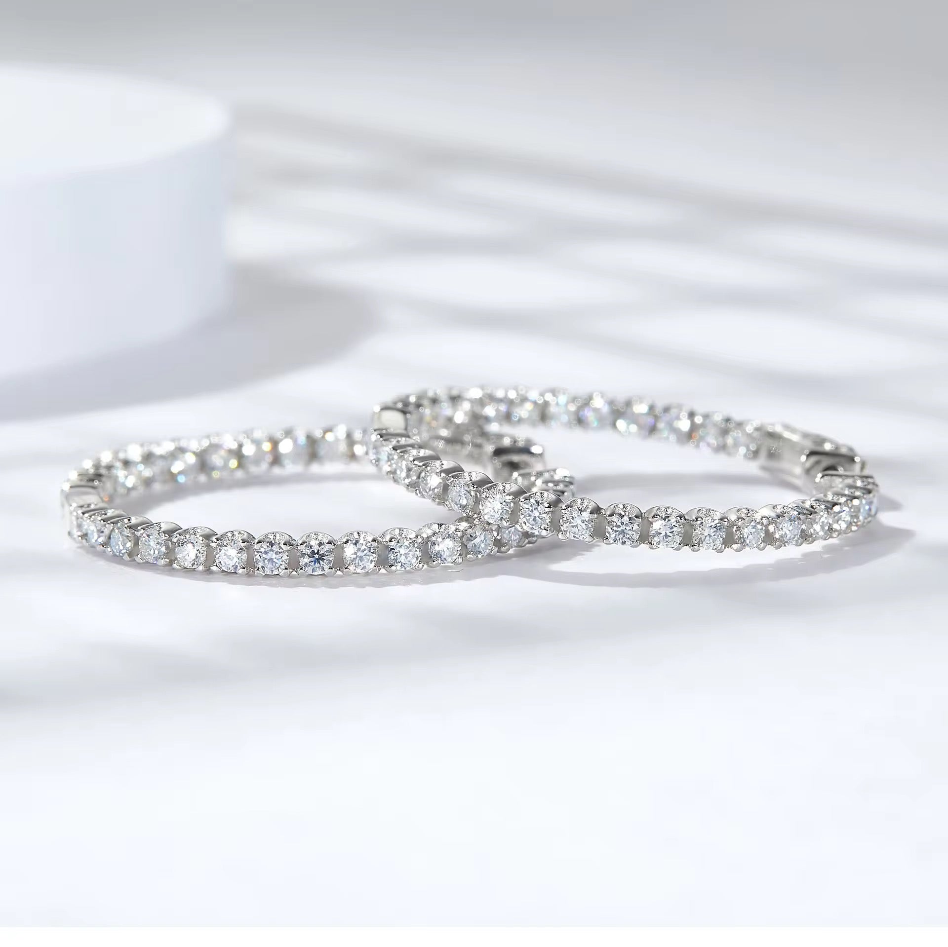 Fashion Custom 925 Sterling Silver 18k Gold Plated
Moissanite Fine Big Hoop Earings