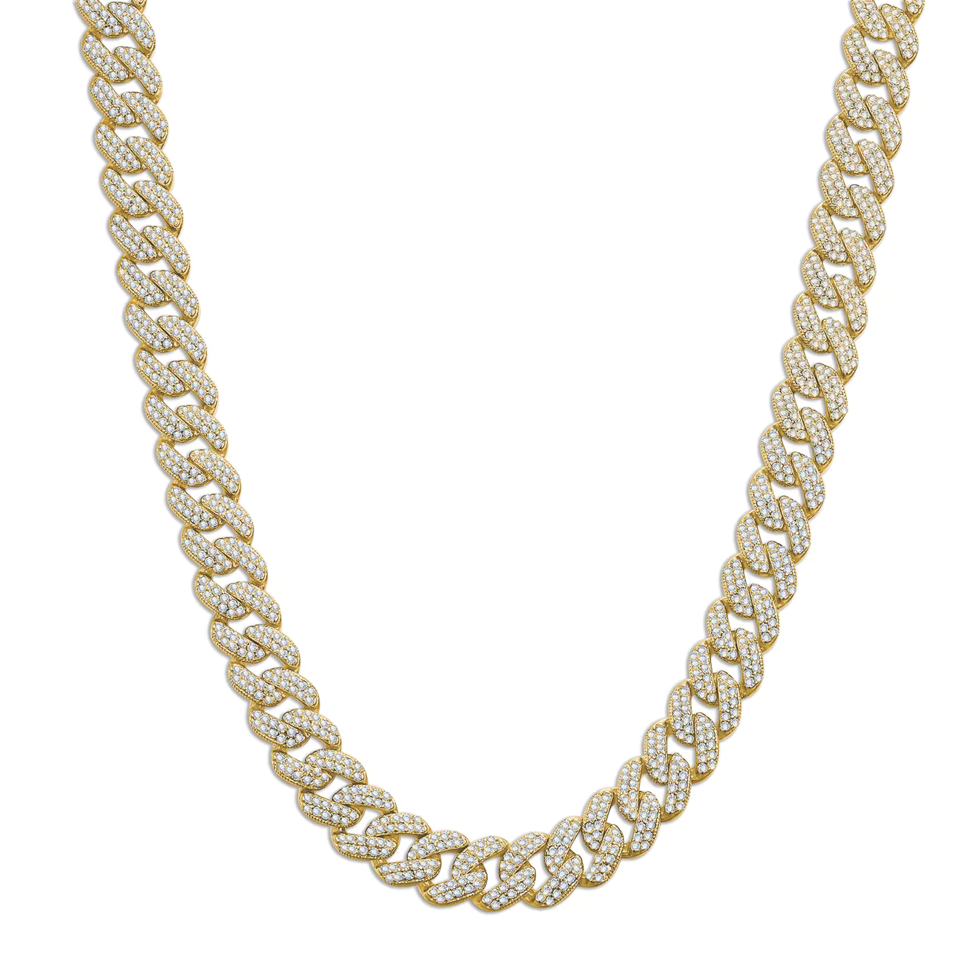 8mm 10mm 12mm S925 Sterling Silver Brilliant Moissanite Rhodium 14K Gold Cuban Chain Unisex Necklace 8.79 to 24.88 CTW