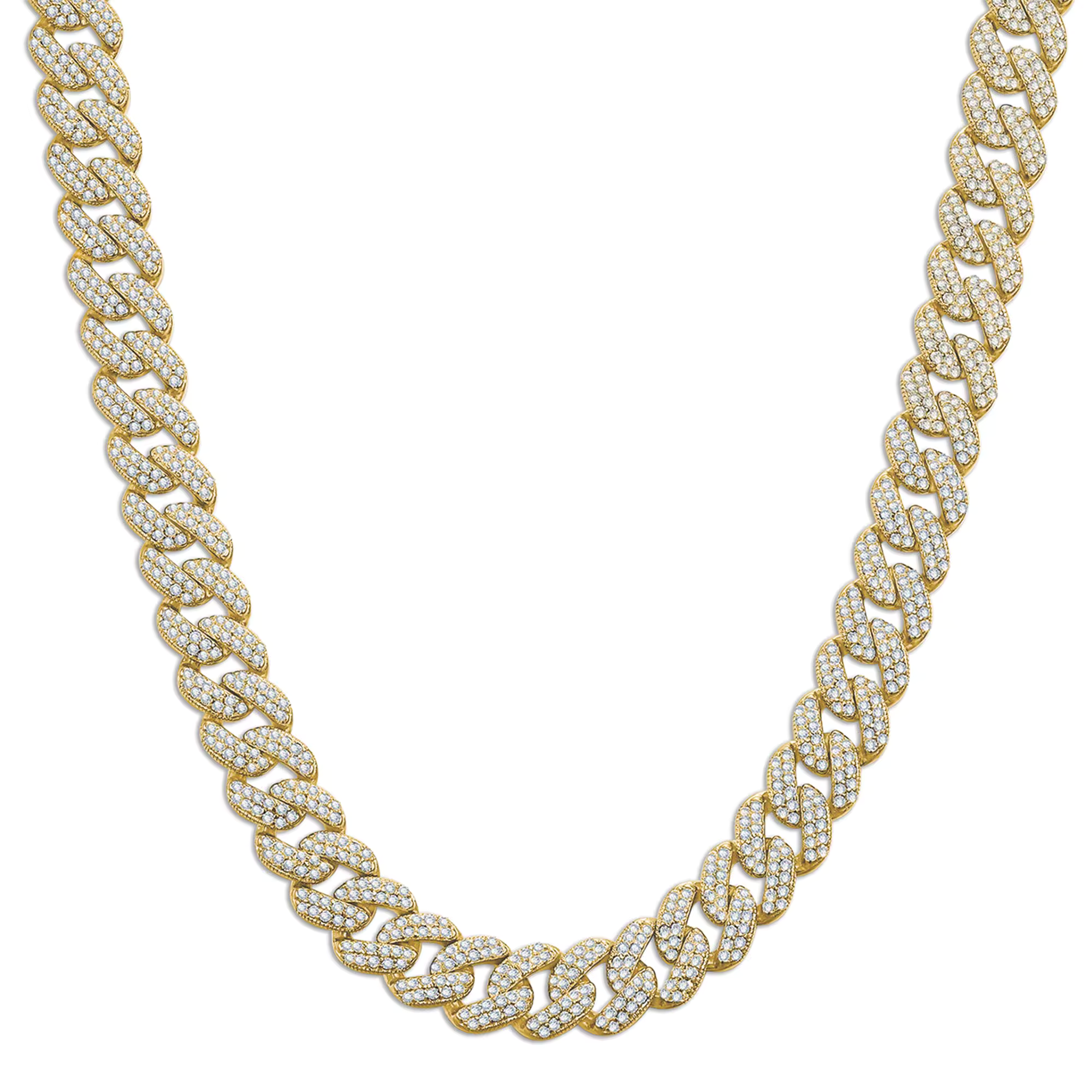 8mm 10mm 12mm S925 Sterling Silver Brilliant Moissanite Rhodium 14K Gold Cuban Chain Unisex Necklace 8.79 to 24.88 CTW
