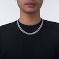 8mm 10mm 12mm S925 Sterling Silver Brilliant Moissanite Rhodium 14K Gold Cuban Chain Unisex Necklace 8.79 to 24.88 CTW