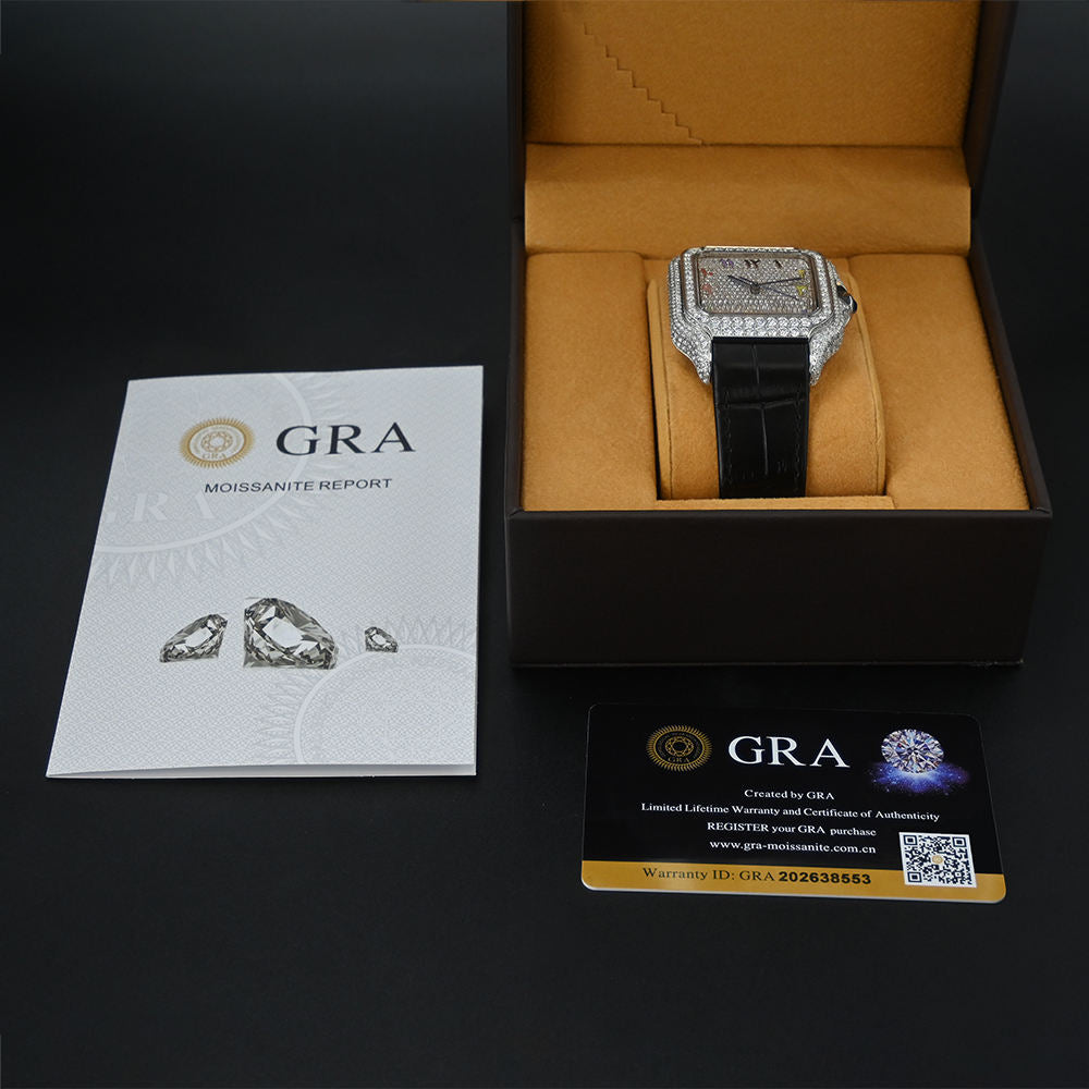 Bust Down Hip Hop Iced Out Diamond Watches Automatic Mechanical VVS Moissanite Watch Past Diamond Tester