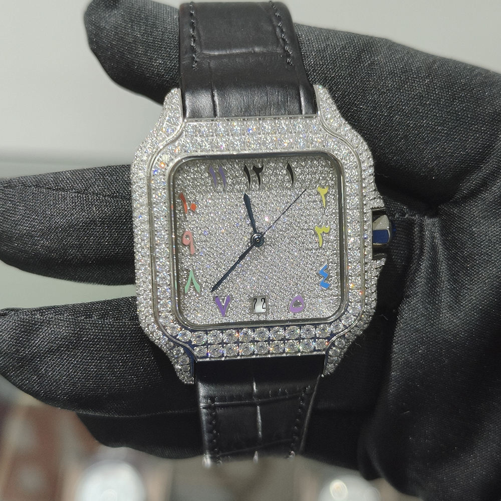 Bust Down Hip Hop Iced Out Diamond Watches Automatic Mechanical VVS Moissanite Watch Past Diamond Tester