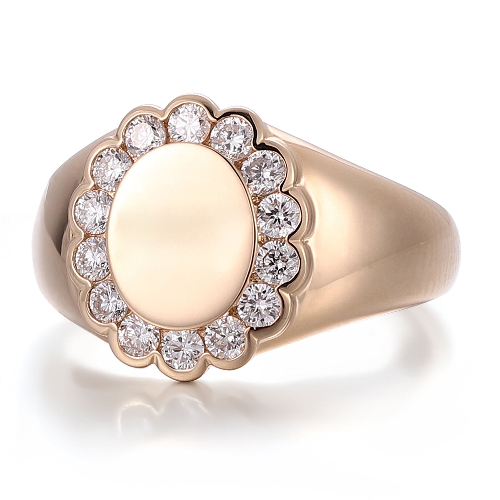 Custom Jewelry 14K Solid Gold Diamond Ring Inlay with Round Brilliant Cut IGI Certified Lab Diamond Wedding Ring for Men Women