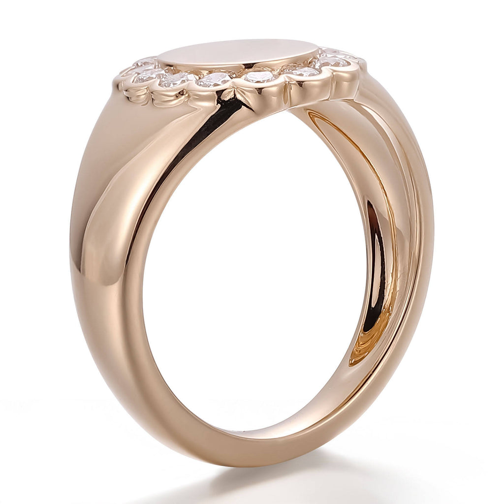 Custom Jewelry 14K Solid Gold Diamond Ring Inlay with Round Brilliant Cut IGI Certified Lab Diamond Wedding Ring for Men Women