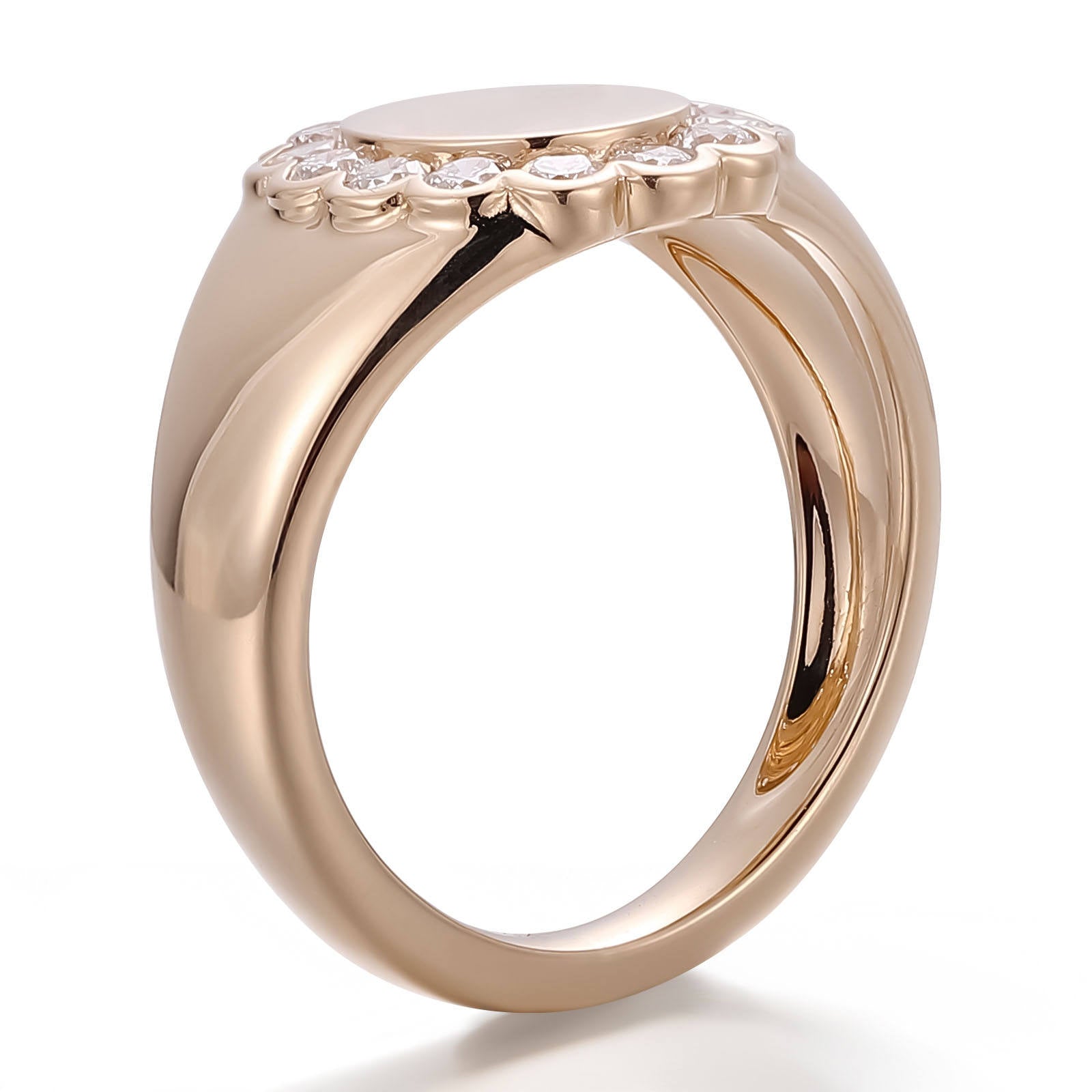 Custom Jewelry 14K Solid Gold Diamond Ring Inlay with Round Brilliant Cut IGI Certified Lab Diamond Wedding Ring for Men Women