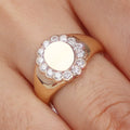 Custom Jewelry 14K Solid Gold Diamond Ring Inlay with Round Brilliant Cut IGI Certified Lab Diamond Wedding Ring for Men Women