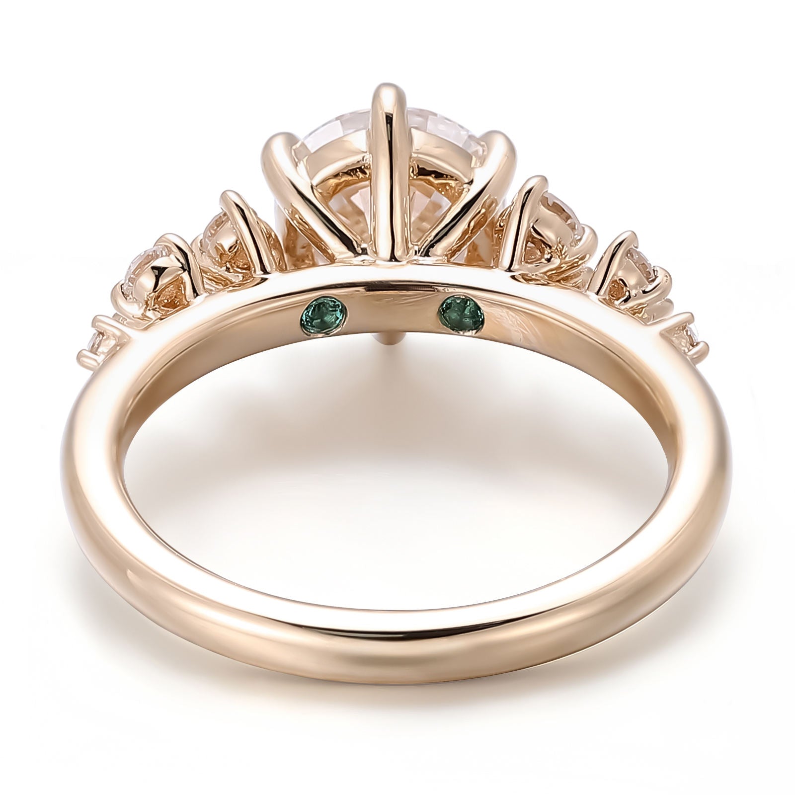 18K Yellow Gold Diamond Engagement Ring Fine Jewelry Main Stone 1 Carat Round Cut Lab Diamond Wedding Ring or Anniversary Gift